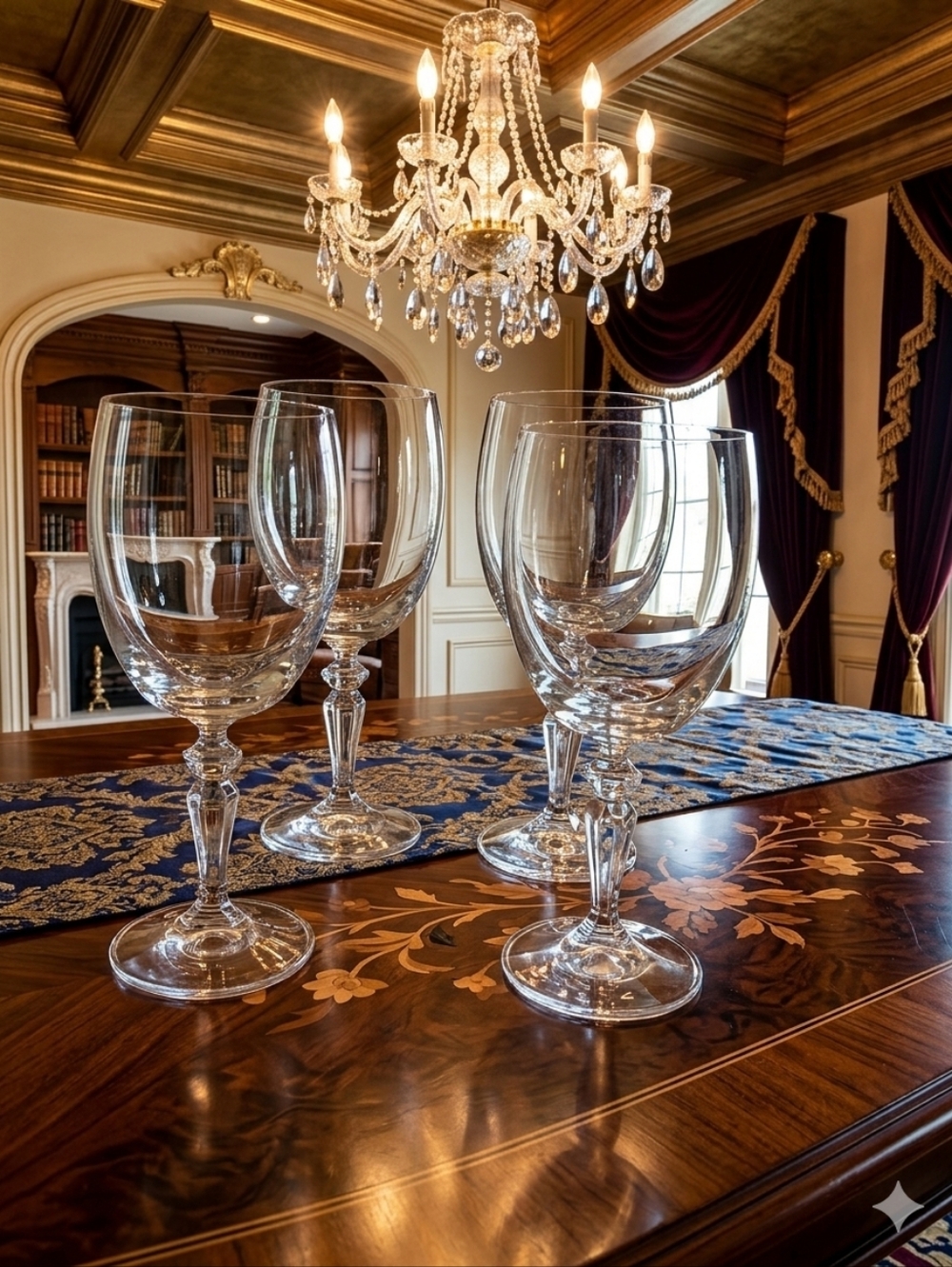 Bohemia Crystal-Crystalex‎ Ingrid Andrea Set of 4 Water Goblets